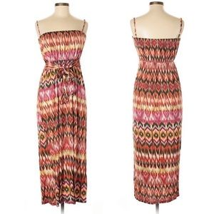 Romeo & Juliet Couture Geometric Print Spaghetti Maxi Summer Dress Size Medium